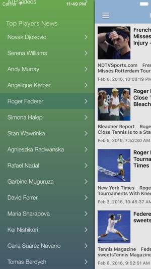 Tennis News & Results Free Edition(圖5)-速報App