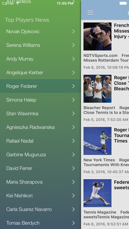 Tennis News & Results Free Edition screenshot-4