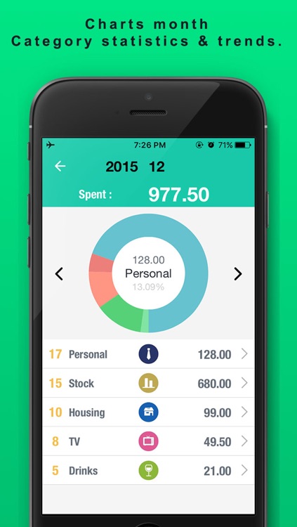 Spending Tracker SpendNext2 - Monthly Budget and expense planner with accounts checkbook