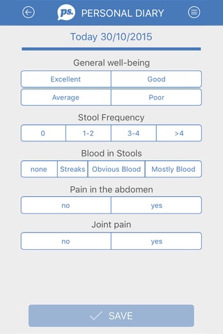 Pentasa Personal Health Diary screenshot 4