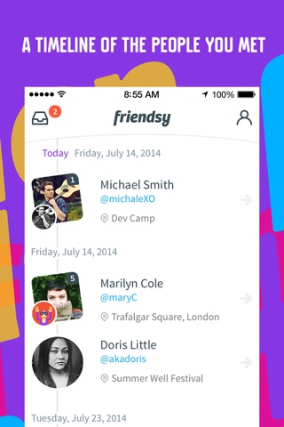Friendsy - Meet a person, snap their picture and share contacts - your contact details are forever up to date for everyone. screenshot 2