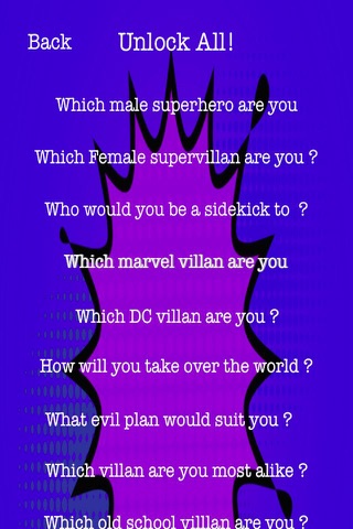 Supervillan Psycological Quiz - Which evil villan are you ? screenshot 2