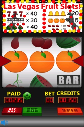 Las Vegas Slots Fruit Lucky screenshot 3