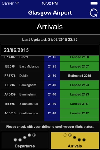 Flight Board - Glasgow Airport (GLA) screenshot 2