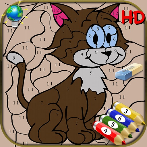 Book of colorings by number - Color with numbered pencils for kids iOS App