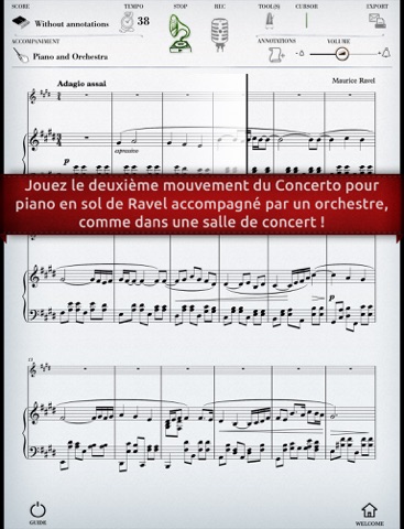 Ravel – Concerto en sol, 2ème mouvement (partition interactive pour piano) screenshot 2