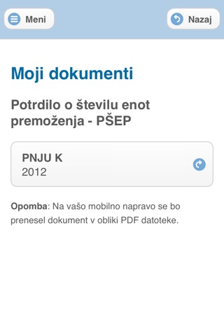 Mobilni modri E-račun screenshot 2