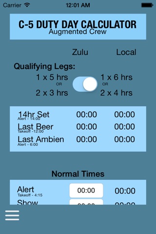 C-5 Duty Day Calc screenshot 2