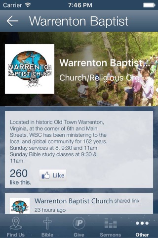 Warrenton Baptist Church screenshot 2