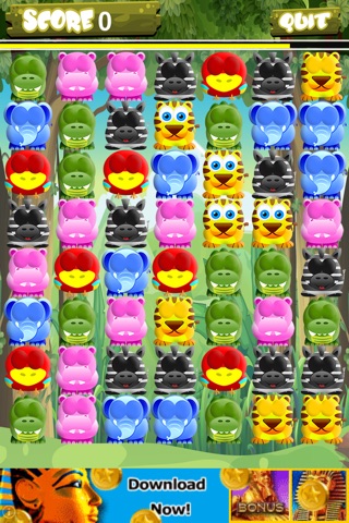 A Jungle Match Mania - Connect Wild Emoji Animals To Win screenshot 2