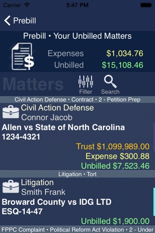 HoudiniEsq Law Practice Management for iOS screenshot 4