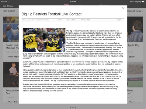 Big 12 Sports for iPad 2015 screenshot 3