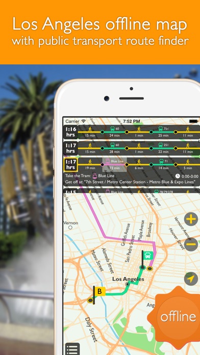 download Los Angeles offline map with public transport route planner for my journey apps 0