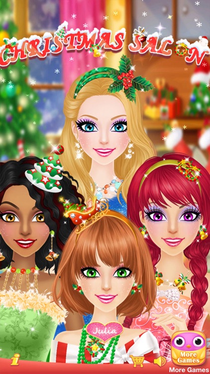 Christmas Salon - Girls Makeup, Dressup and Makeover Games