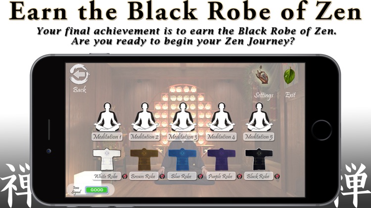 Zen Journey by Wild Divine – Authentic Zen Experience with a real Zen Master. Join Zen Master Nissim Amon in one-on-one Guided Meditations, with biofeedback guided feedback with your IomBlue biofeedback sensor. Earn five robes as you progress. screenshot-4