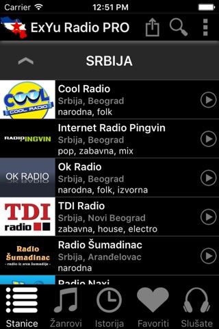 ExYu Radio stanice uzivo screenshot 2