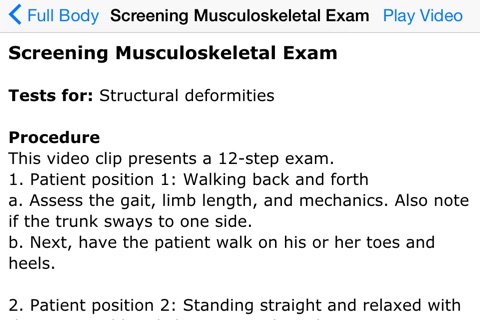 Musculoskeletal Exam-Peds screenshot 3