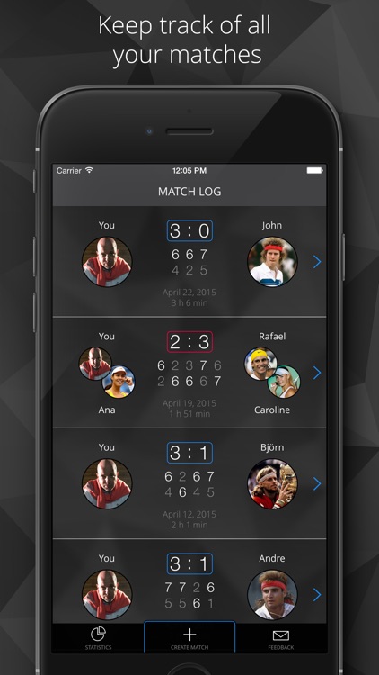 Tennis Watch - Tennis score tracker and statistics for Apple Watch and iPhone screenshot-0