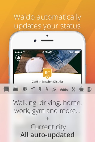 Waldo - stay in the loop with family & friends with automatic status updates screenshot 2