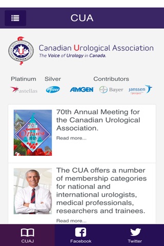 Canadian Urological Association mobile application screenshot 2