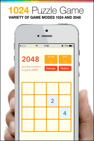 1024 Puzzle Game Plus - mobile logic Game - join the numbers screenshot 2