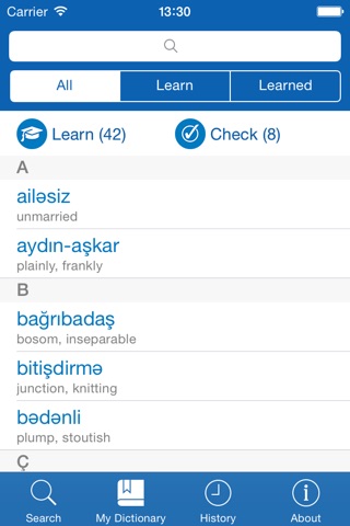 Azerbaijani <> English Dictionary + Vocabulary trainer screenshot 3