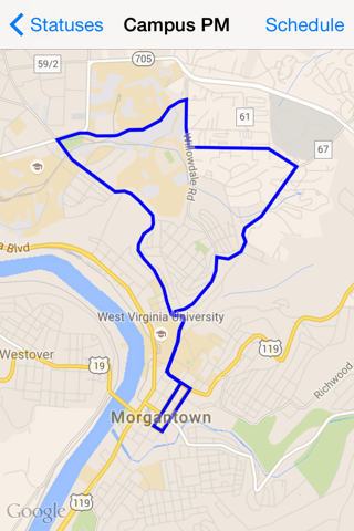 Morgantown Bus & PRT Tracker screenshot 2