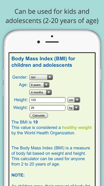 Child Bmi Calculator Body Mass Indicator For Children And