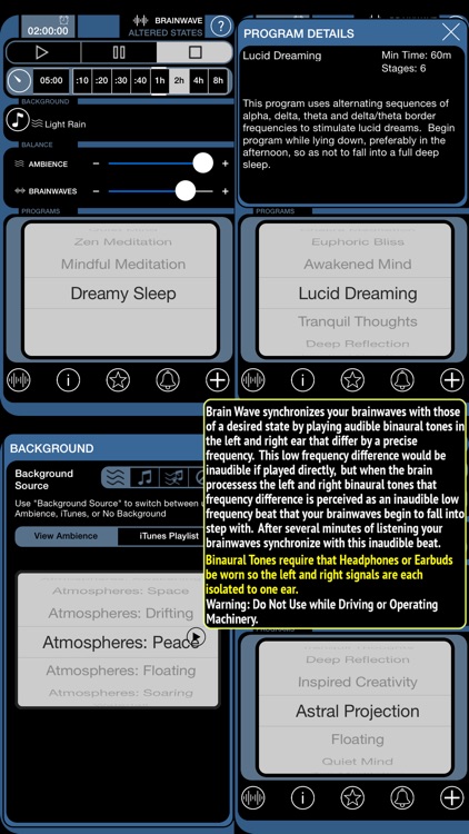 Brain Wave Altered States ™ - 15 Mind Altering Binaural Brainwave Entrainment Programs with Ambient Backgrounds and iTunes Mixing