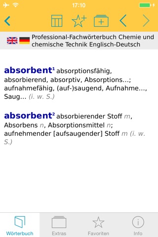 Chemie und chemische Technik Englisch<->Deutsch Fachwörterbuch Professional screenshot 2
