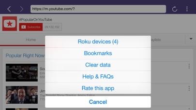 roku web video caster app