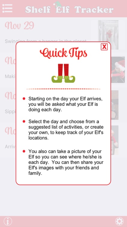 Shelf Elf Tracker - Where's that Elf? - Daily Reminder and Ideas for your Scout Elf's Location screenshot-3