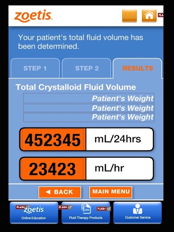 Zoetis I.V. Fluid Volume Calculator for iPad