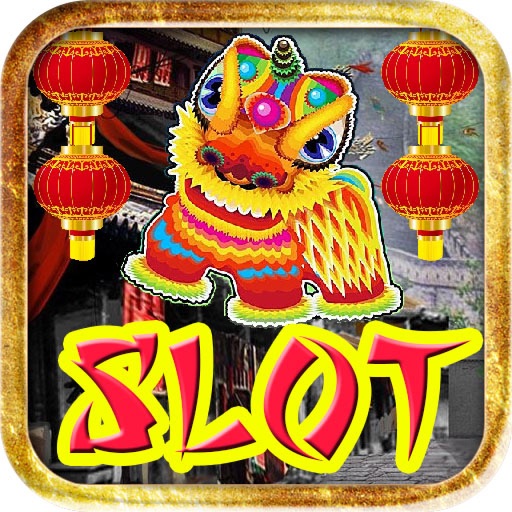 Chinese New Year Lion Festival Slot - Free Spin Bonus Jackpot Vegas Casino Poker Machine Game Icon