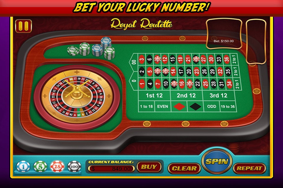 Royal Roulette Casino Style Free Games with Big Bonuses screenshot 2