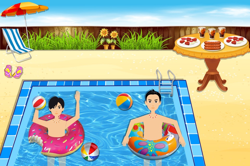 Pool Party & Bonfire - BBQ cooking adventure & chef game screenshot 2