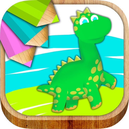 Dinosaurs for painting and coloring with magic marker icon