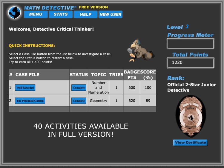 Math Detective® A1 (Free)