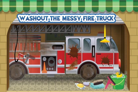 Fire Truck Wash – Repair & cleanup vehicle with crazy car mechanic repairing garage game for kids screenshot 3