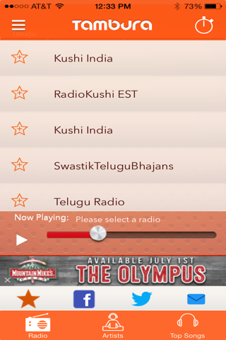 Tambura Radio - Telugu, Tamil, Hindi & Punjabi Indian radio screenshot 2
