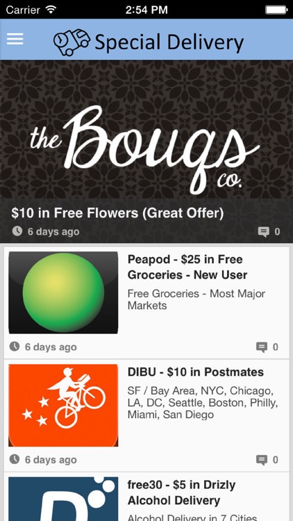 Special Delivery - Promo Codes and Free Credit for The Bouqs, Postmates, Instacart, WunWun, Sprig, Drizly  and more!