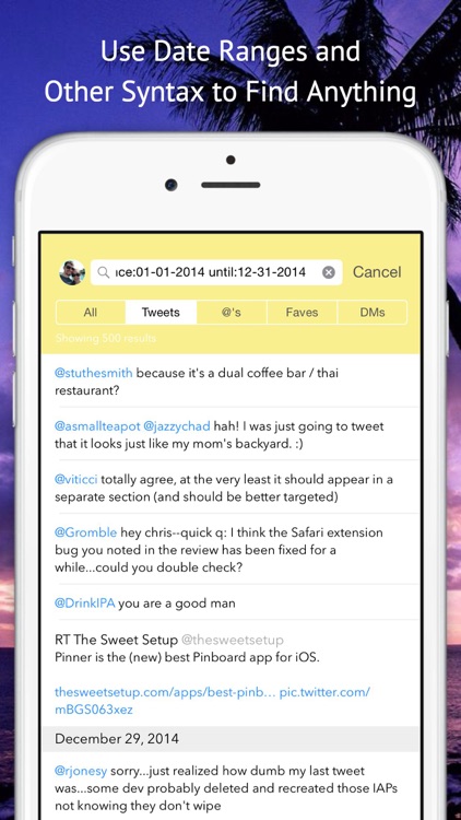 Tweet Seeker - Search Your Tweets, Mentions, Faves, and DMs, Import Your Twitter Archive screenshot-3