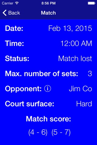 Matchpoint - personal tennis scoring screenshot 2