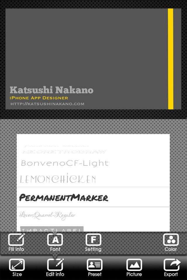 BusinessCardDesigner - Business Card Maker with AirPrint screenshot 3