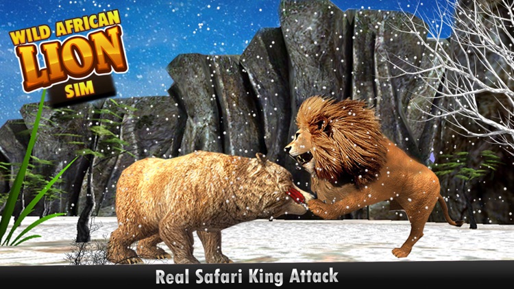 Wild African Lion Sim 3D - Real Safari King Hunting Deer on Snow Mountains in Winter