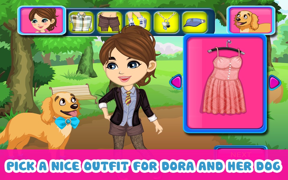 Dora and her Dog – Dress up and make up game for kids who love dog games screenshot 3