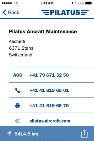 Pilatus Customer Service screenshot 2