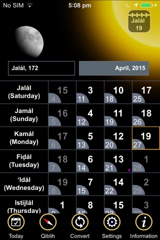 Badí’ Calendar Plus screenshot 2