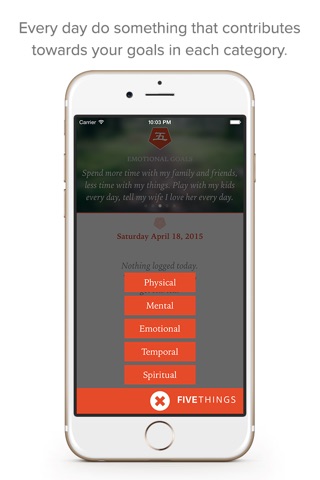 FiveThings — A Daily To-Be App For Making & Achieving Goals screenshot 3