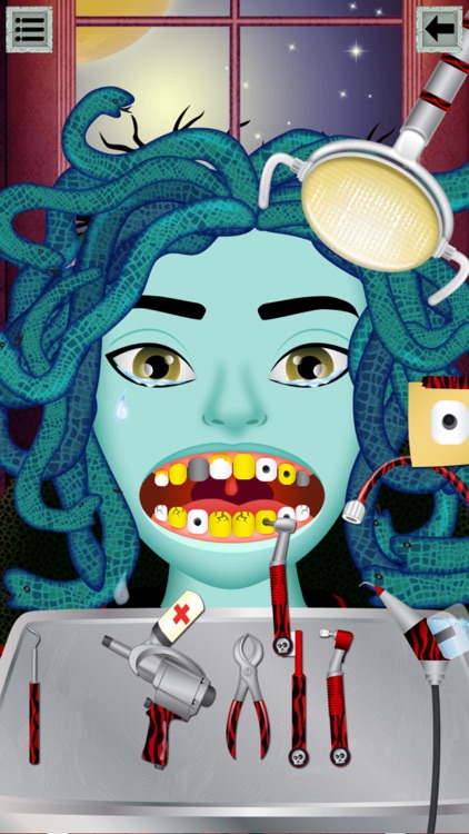 Monster Dentist: dental treatment of scary vampire and gargoyle